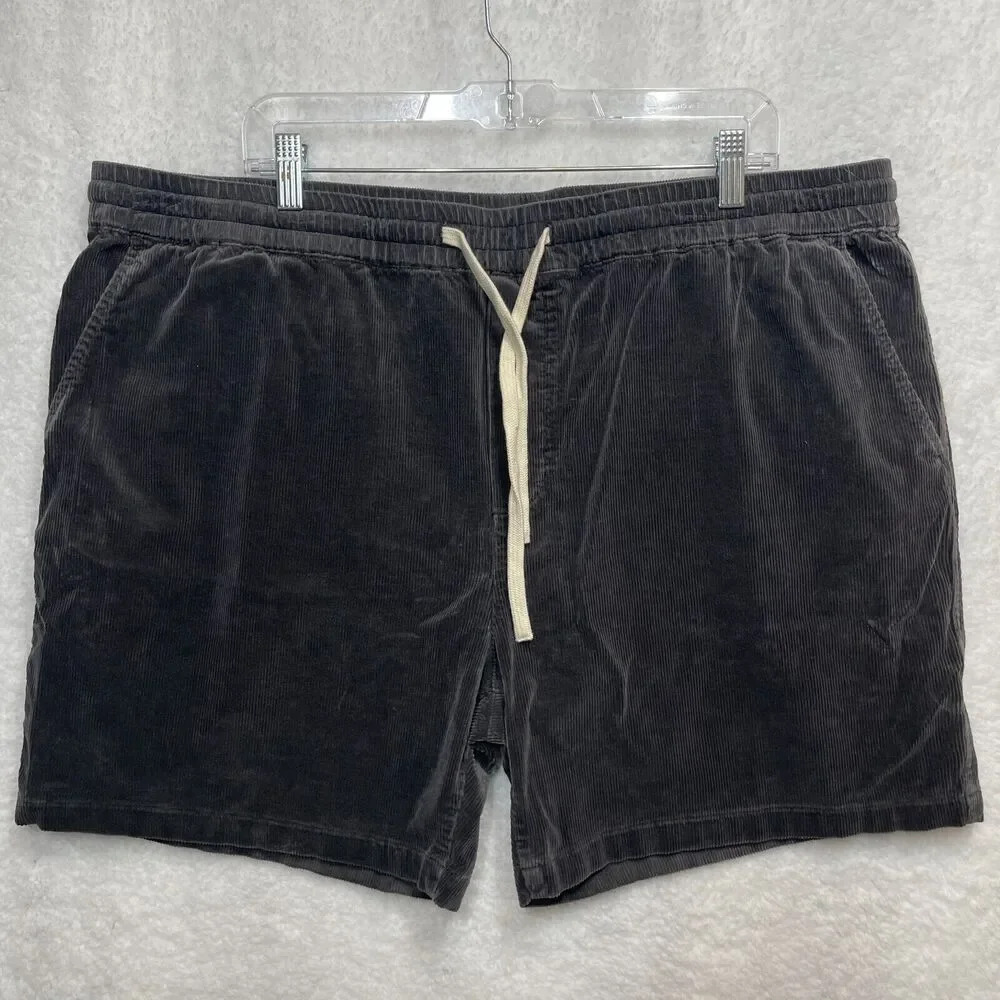 Marine Layer New NWT Saturday Cord Short 7" XXL‎ Gray Corduroy Short Drawstring